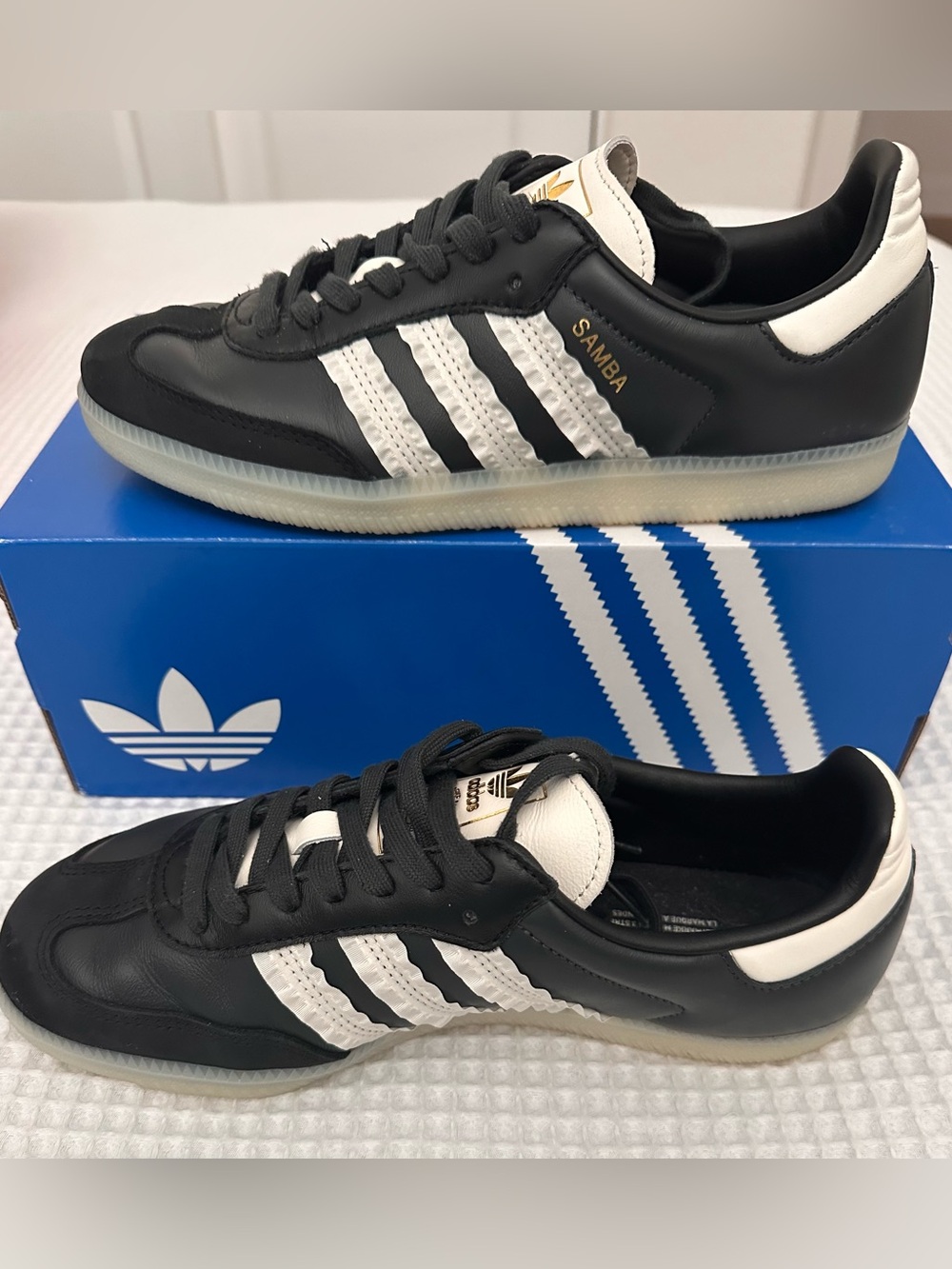 adidas Samba OG W Sneaker in Carbon, Black and White Size 9 - Picture 5 of 10